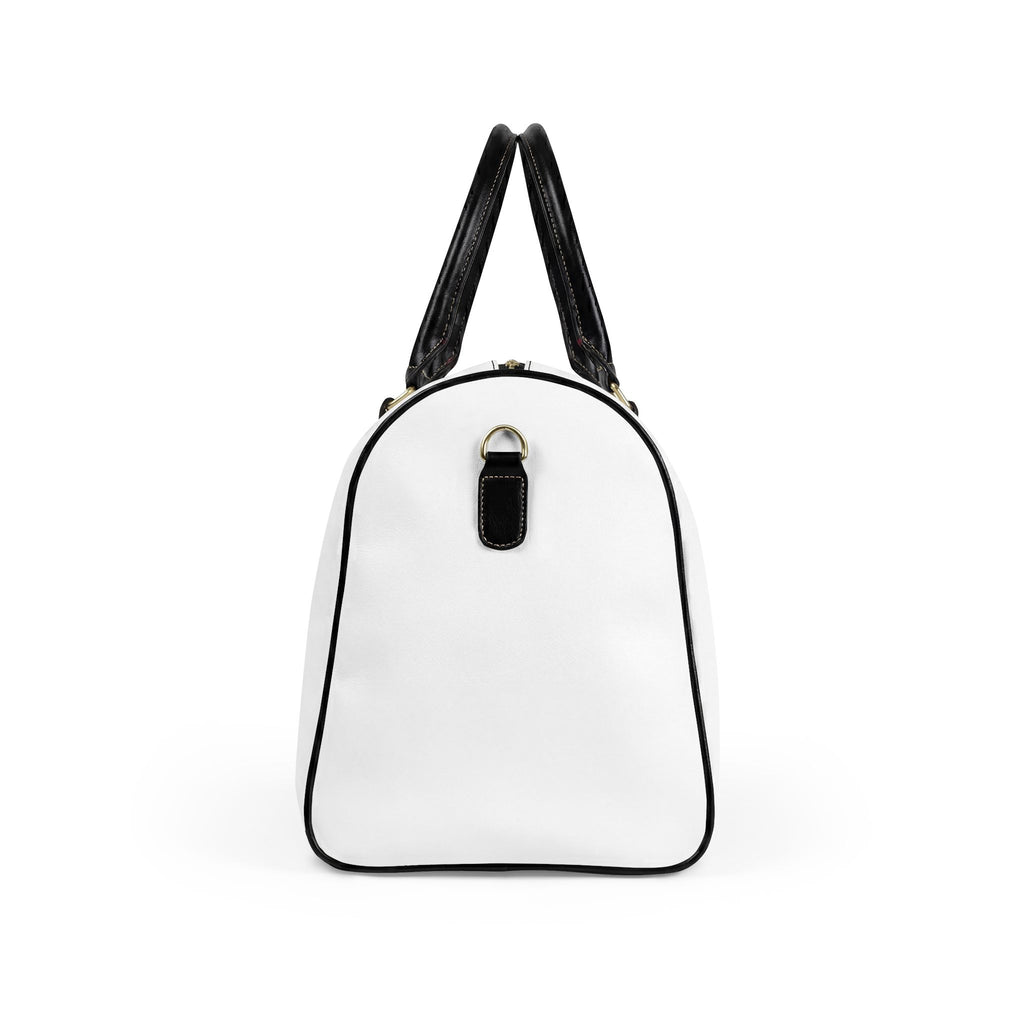 XEMORIX XMRX-025 Signature Weekender Bag – White & Black Faux Leather Travel Bag
