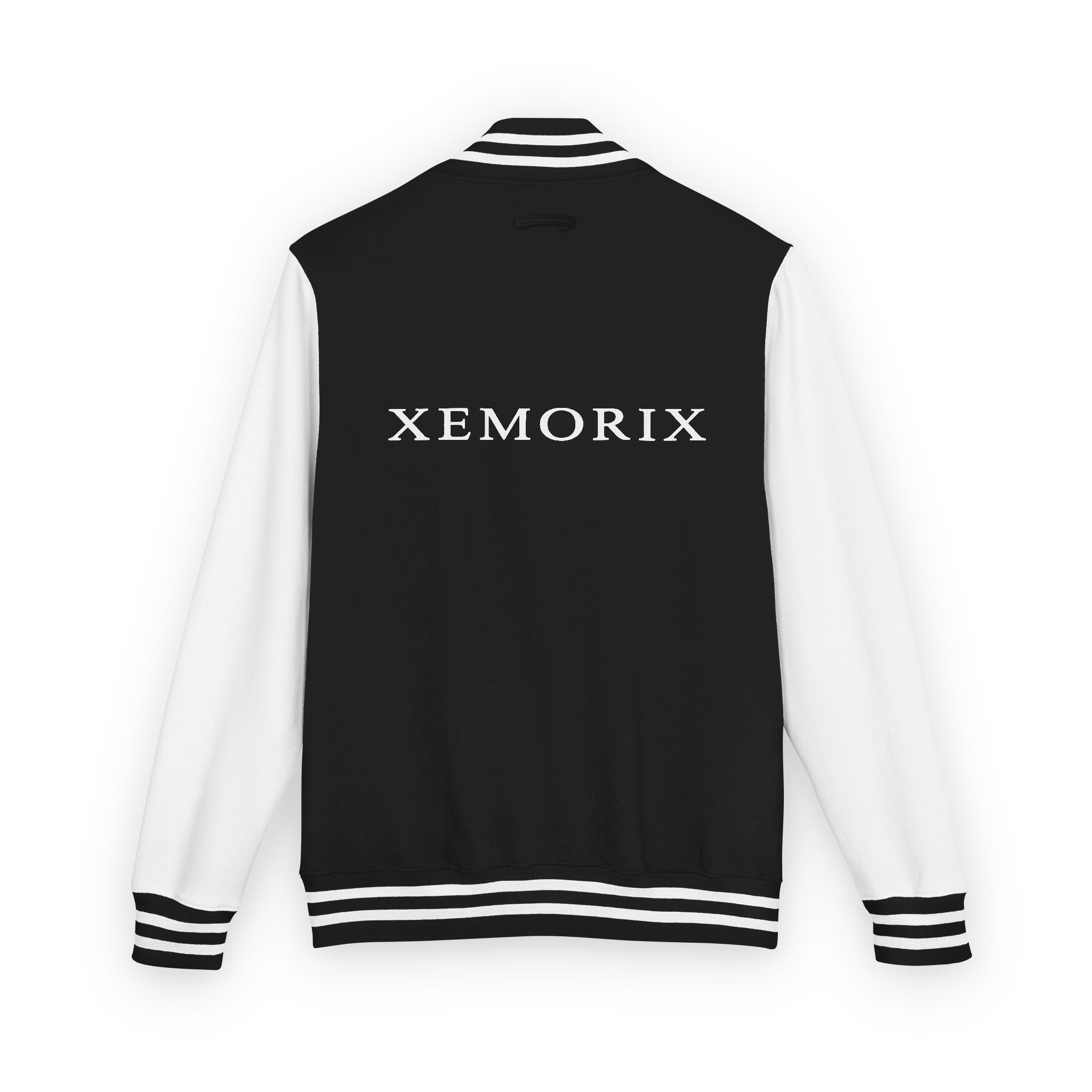 XEMORIX  essential signature  Classic Letterman Jacket - Varsity 'X' Embroidered Patch
