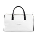 XEMORIX XMRX-025 Signature Weekender Bag – White & Black Faux Leather Travel Bag