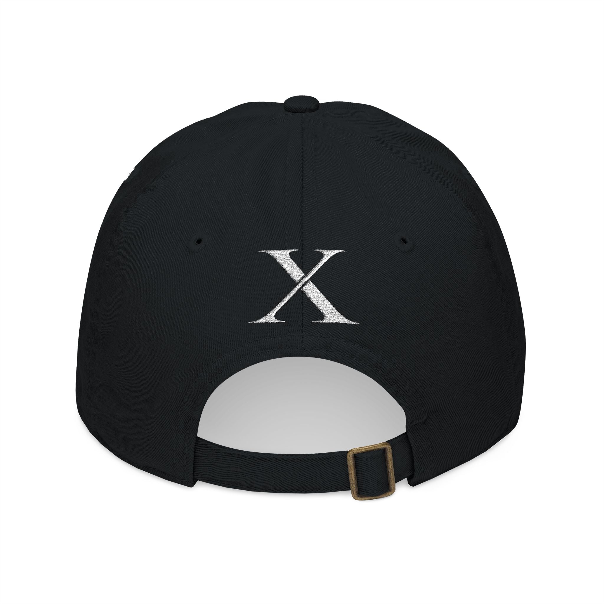 XEMORIX  signature  Embroidered  Organic Baseball Cap   Minimal Black Eco Hat