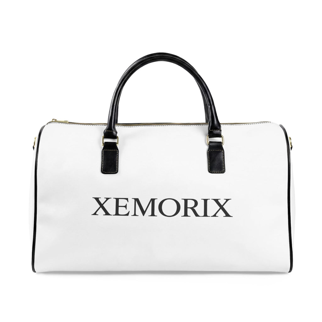 XEMORIX  essential  Leather Travel Bag   Classic White Weekender Duffle