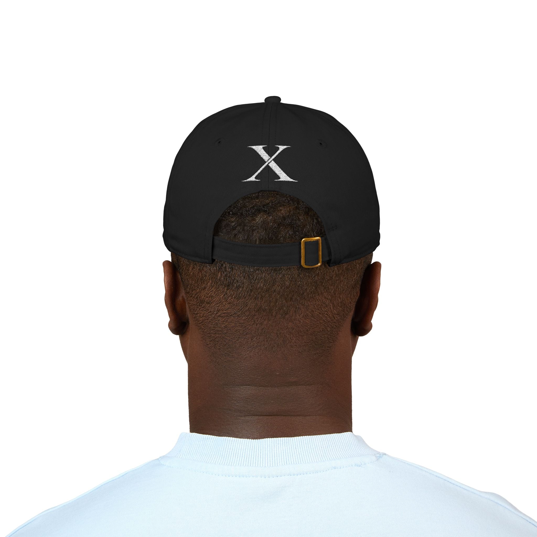 XEMORIX  signature  Embroidered  Organic Baseball Cap   Minimal Black Eco Hat