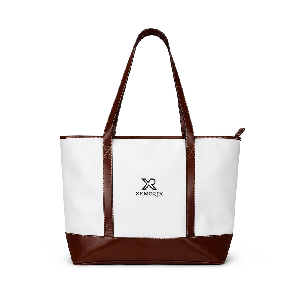 XEMORIX XMRX-027 Signature Everyday Tote Bag (Ivory & Deep Brown)