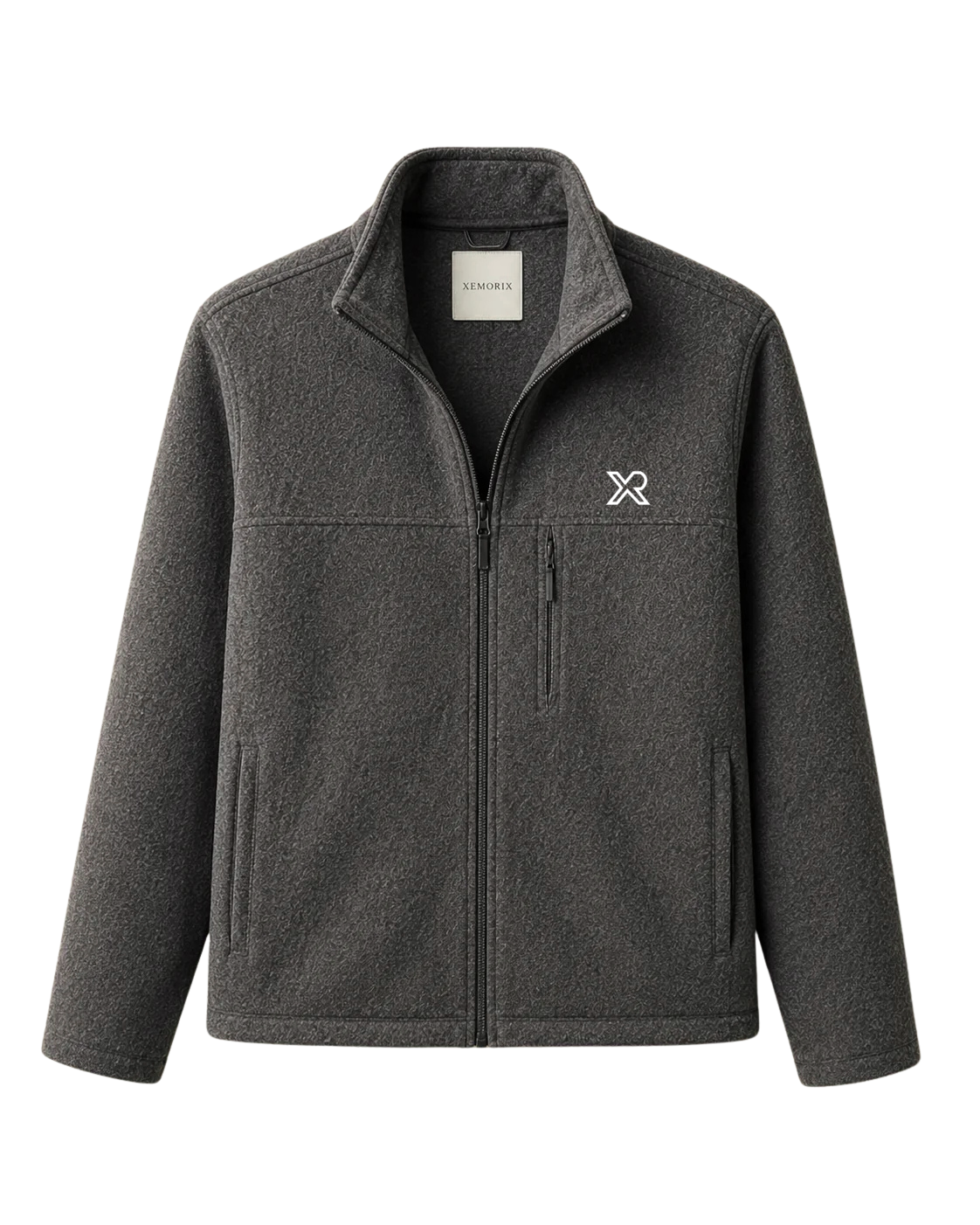 XEMORIX XMRX-067 Signature Zip Fleece Jacket (Charcoal Heather)