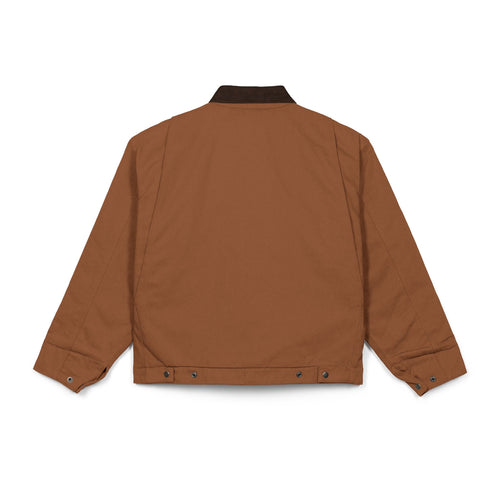 Duck Cloth Work Jacket — Rugged Brown Canvas Zip Jacket
