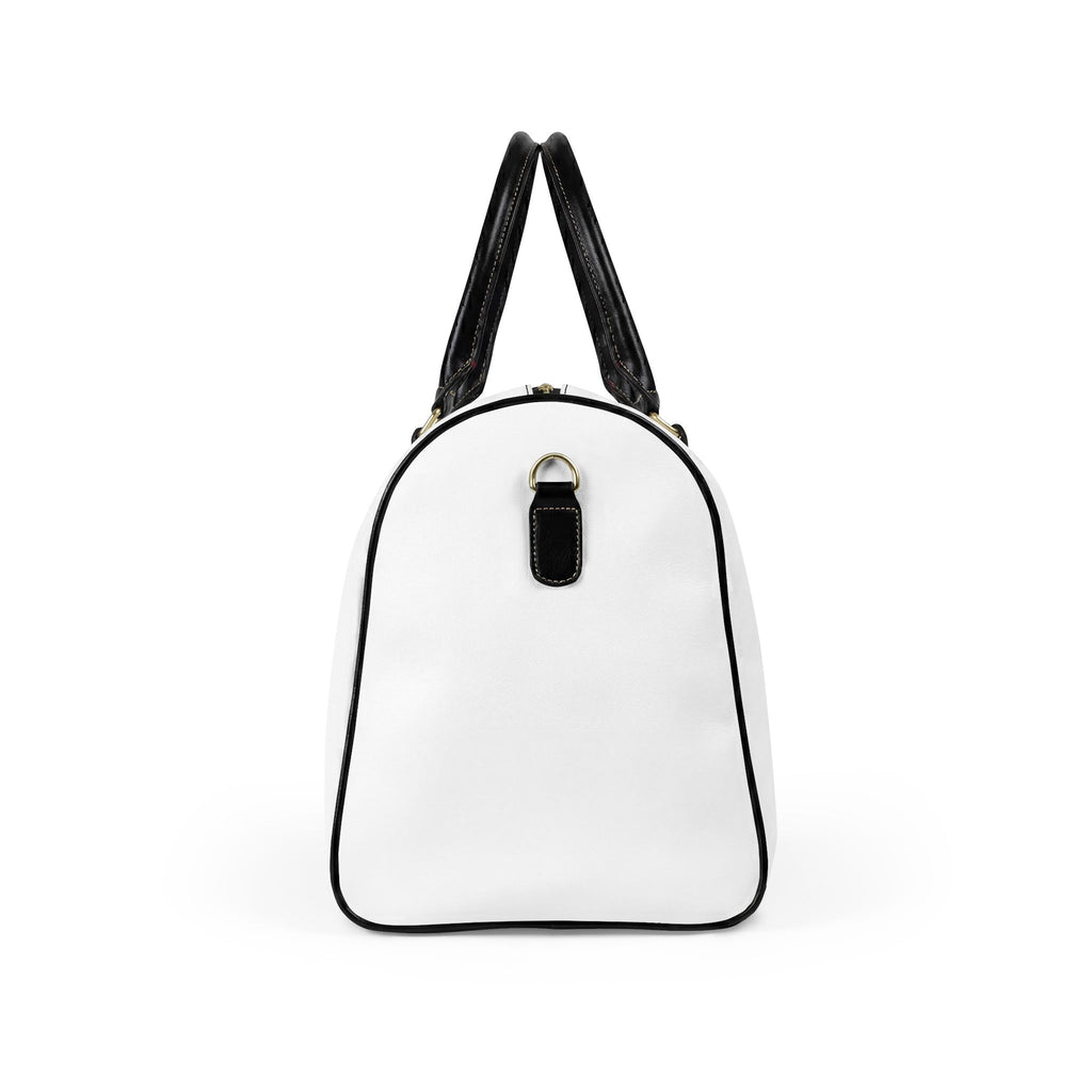 XEMORIX XMRX-025 Signature Weekender Bag – White & Black Faux Leather Travel Bag