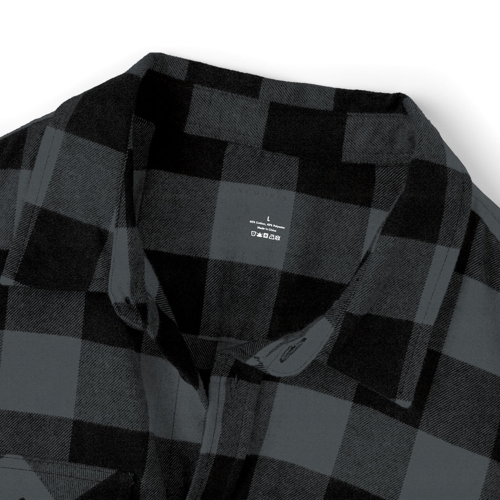 Copy of XEMORIX XMRX-055 Signature Plaid Flannel Shirt — Black & White Edition