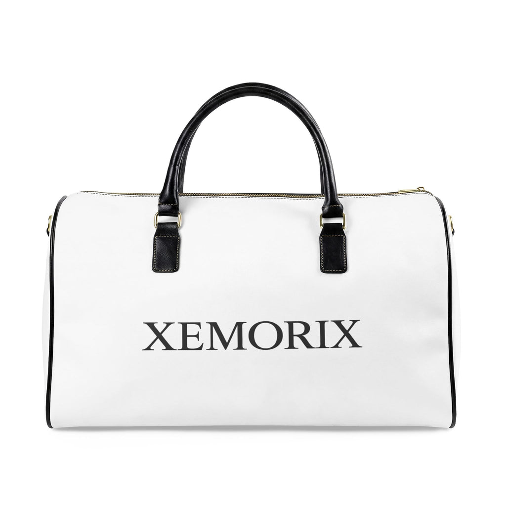 XEMORIX  essential  Leather Travel Bag   Classic White Weekender Duffle