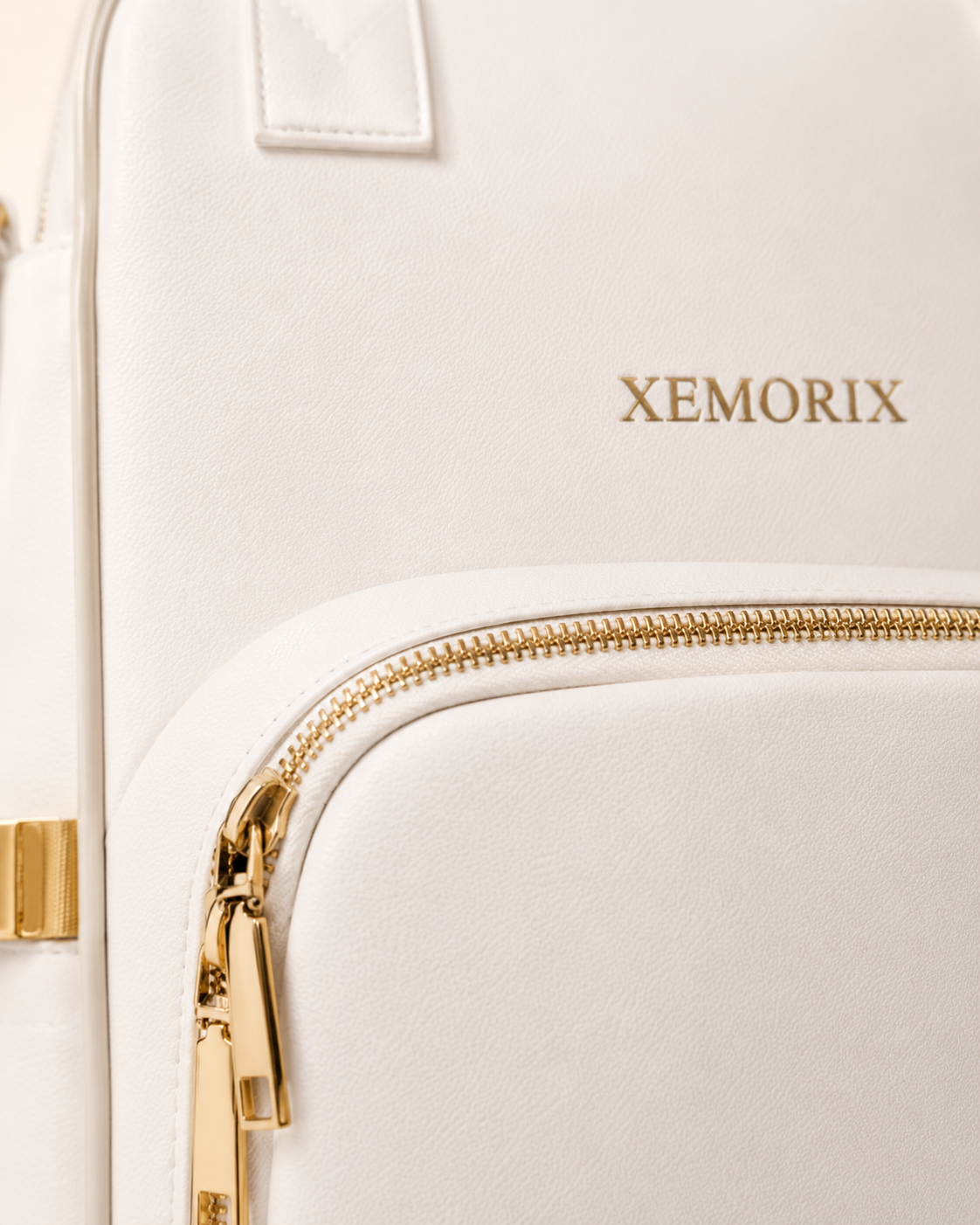 XEMORIX XMRX-030 Signature Travel Backpack — White & Gold Edition