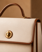XEMORIX XMRX-031 Signature Travel Clutch Bag — White & Brown Edition