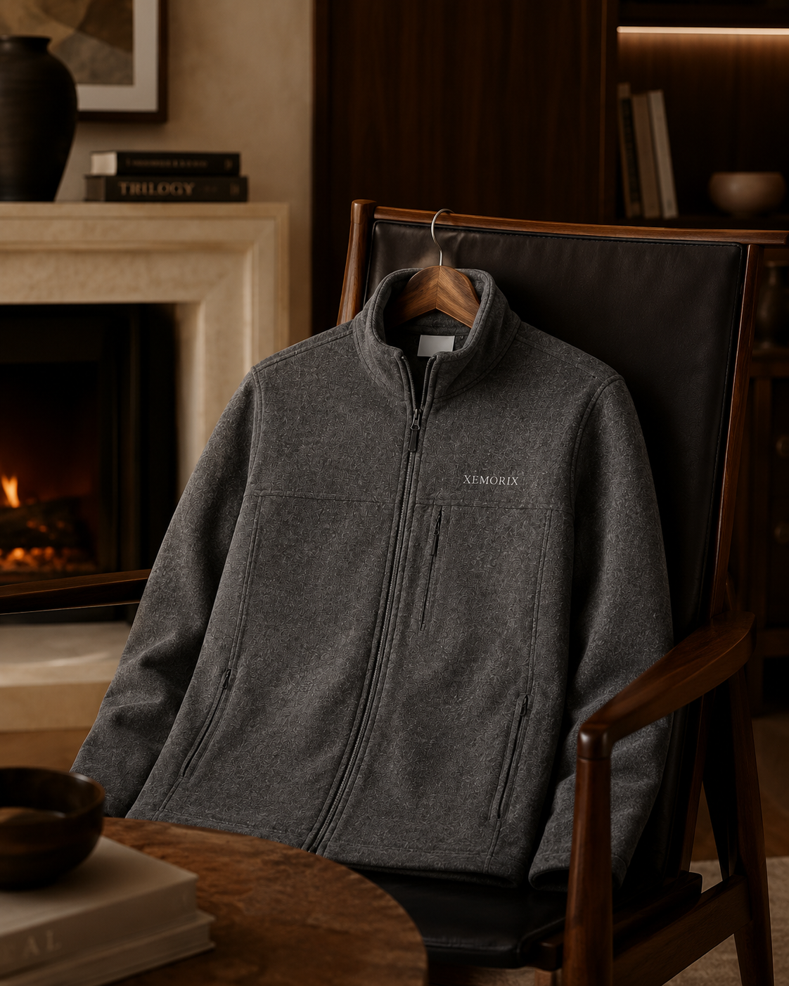 XEMORIX XMRX-067 Signature Zip Fleece Jacket — Gray Edition