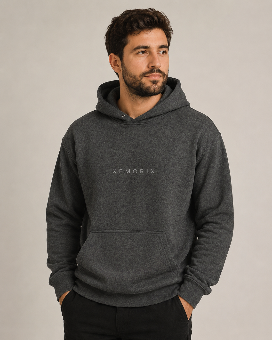 XEMORIX XMRX-020 Signature Hoodie — Charcoal Heather Edition