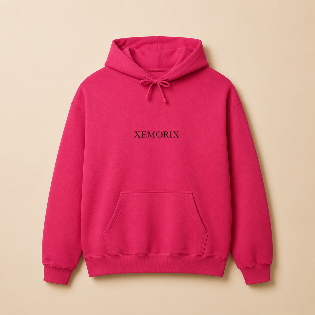 XEMORIX XMRX-070 Signature Minimalist Hoodie — Magenta Edition