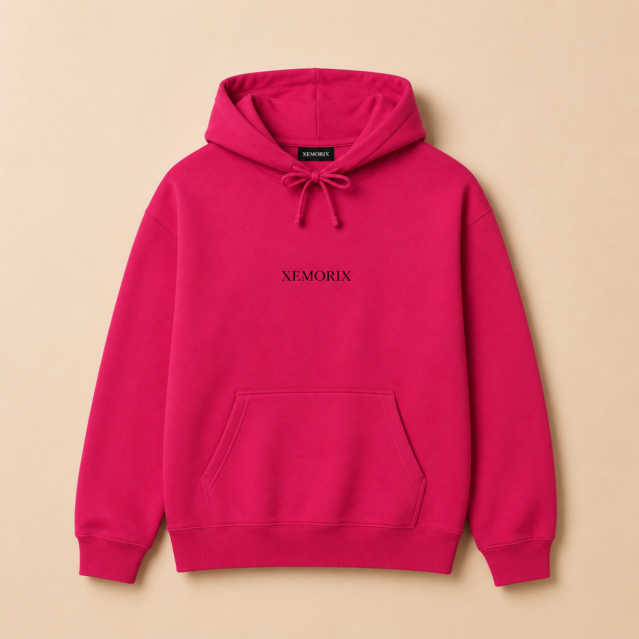XEMORIX XMRX-070 Signature Minimalist Hoodie — Magenta Edition