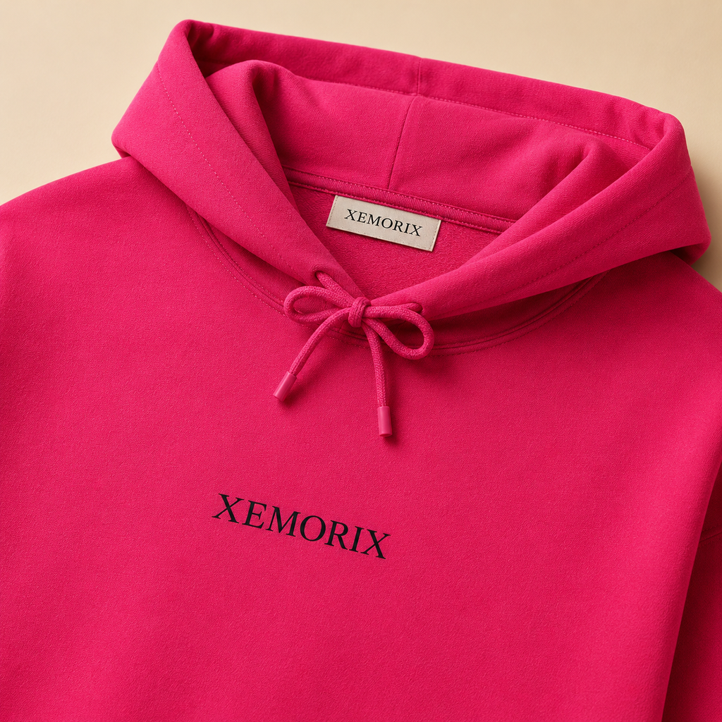 XEMORIX XMRX-070 Signature Minimalist Hoodie — Magenta Edition