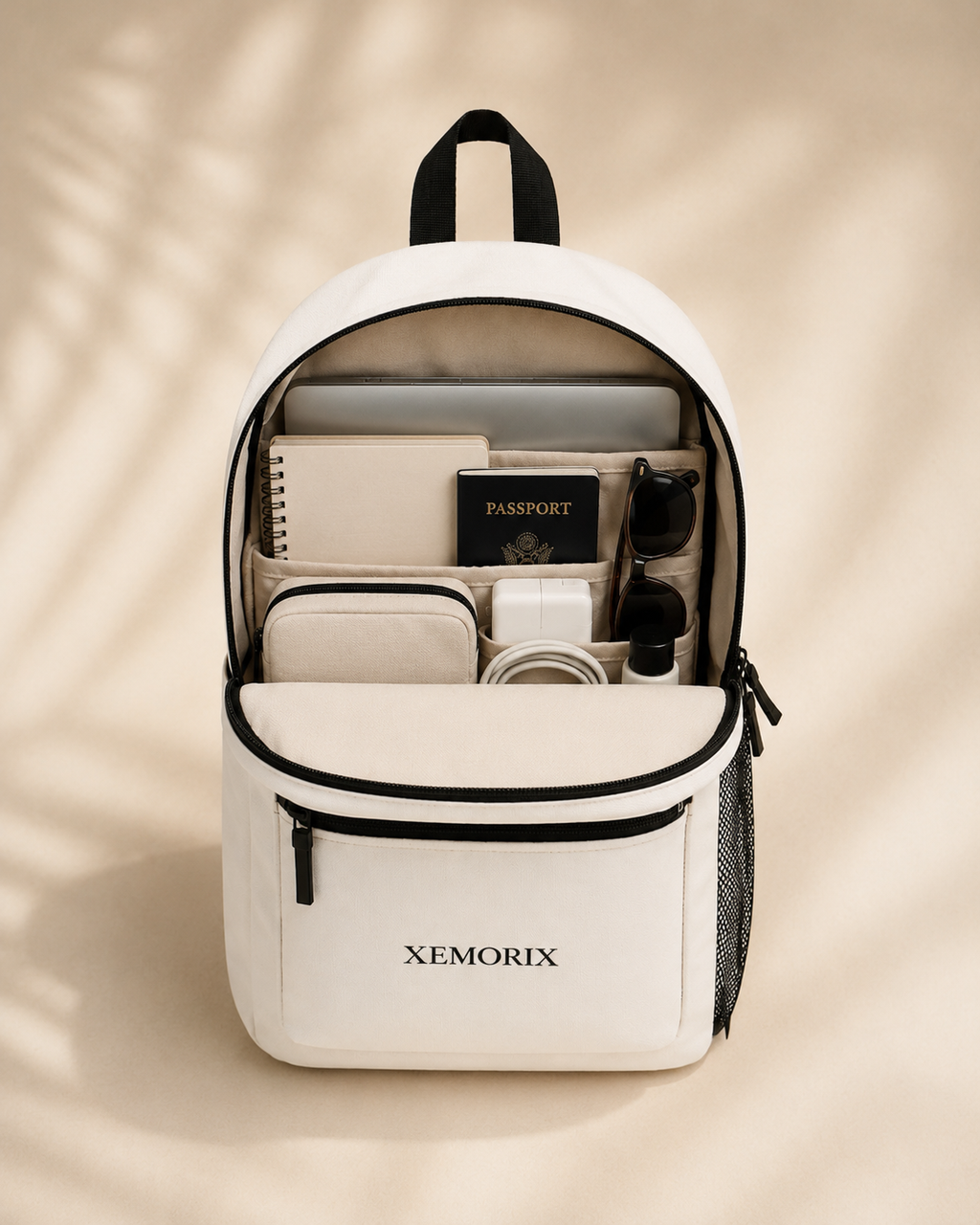 XEMORIX XMRX-029 Signature Classic Backpack — White & Black Edition