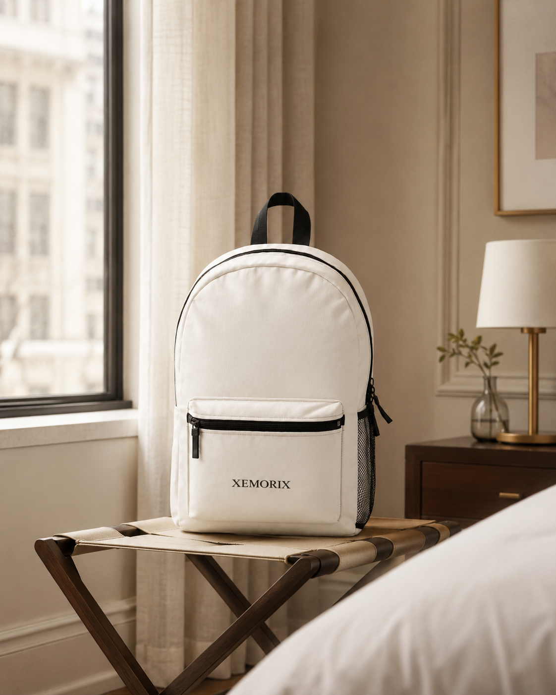 XEMORIX XMRX-029 Signature Classic Backpack — White & Black Edition