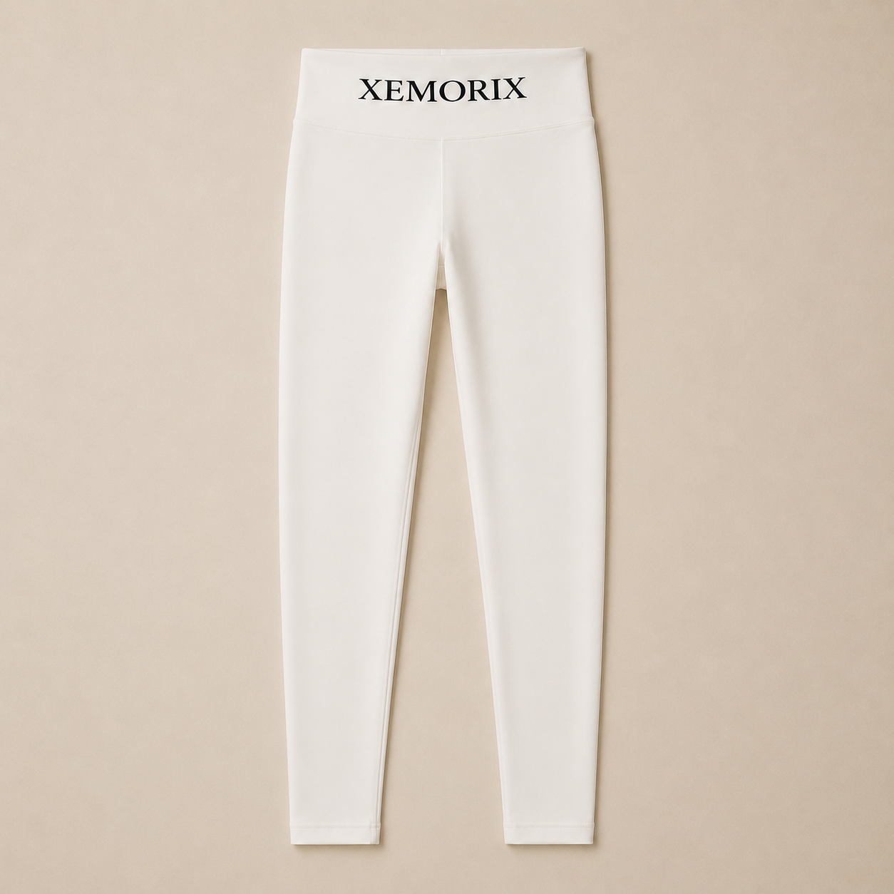 XEMORIX XMRX-099 white signature leggings product-only flat lay