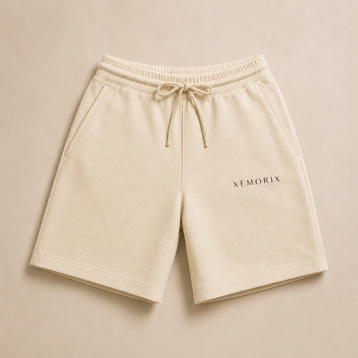 XEMORIX XMRX-074 Signature Lounge Shorts — Cream Edition