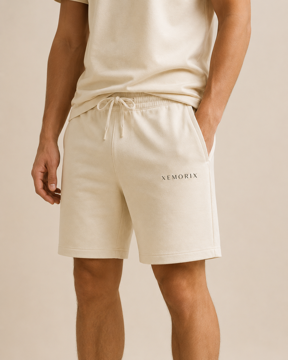 XEMORIX XMRX-074 Signature Lounge Shorts — Cream Edition