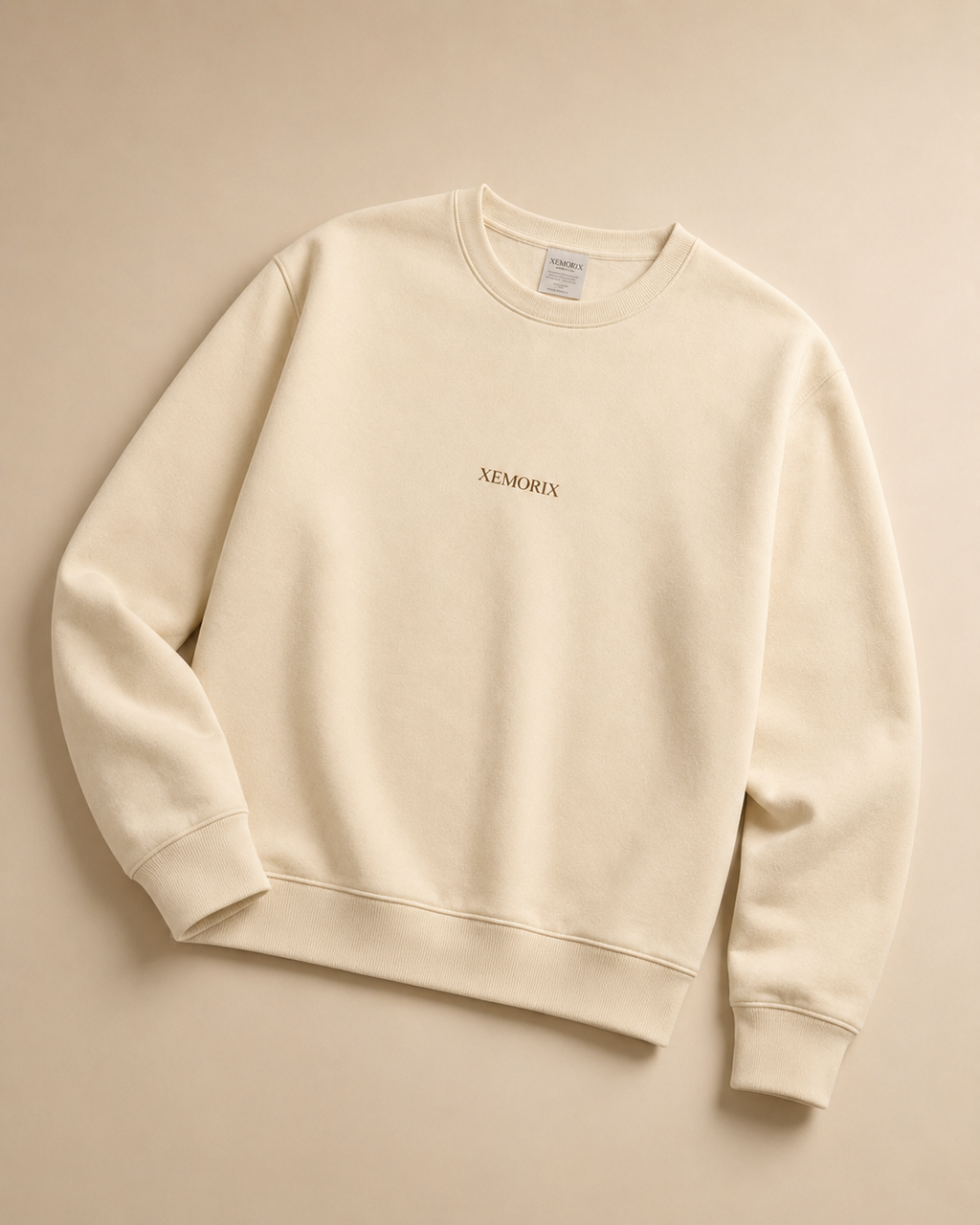XEMORIX XMRX-042 Essential Crewneck Sweatshirt — Cream Edition