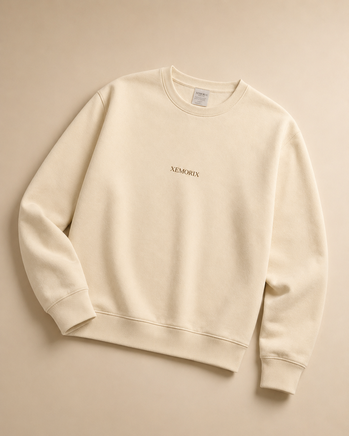 XEMORIX XMRX-042 Essential Crewneck Sweatshirt — Cream Edition