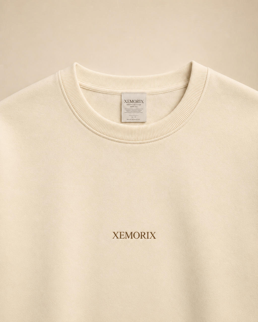 XEMORIX XMRX-042 Essential Crewneck Sweatshirt — Cream Edition