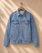 XEMORIX XMRX-079 Essential Signature Men’s Denim Jacket — Classic Light Wash