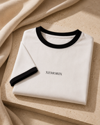 XEMORIX XMRX-039 Signature Ringer T-Shirt — White & Black Edition