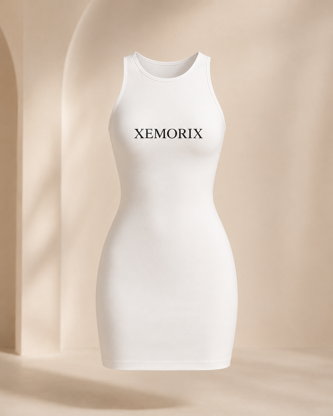 XEMORIX XMRX-077 Signature Sleeveless Mini Dress — White Edition