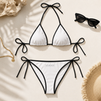XEMORIX XMRX-037 Signature Bikini Set in white with black contrast trim