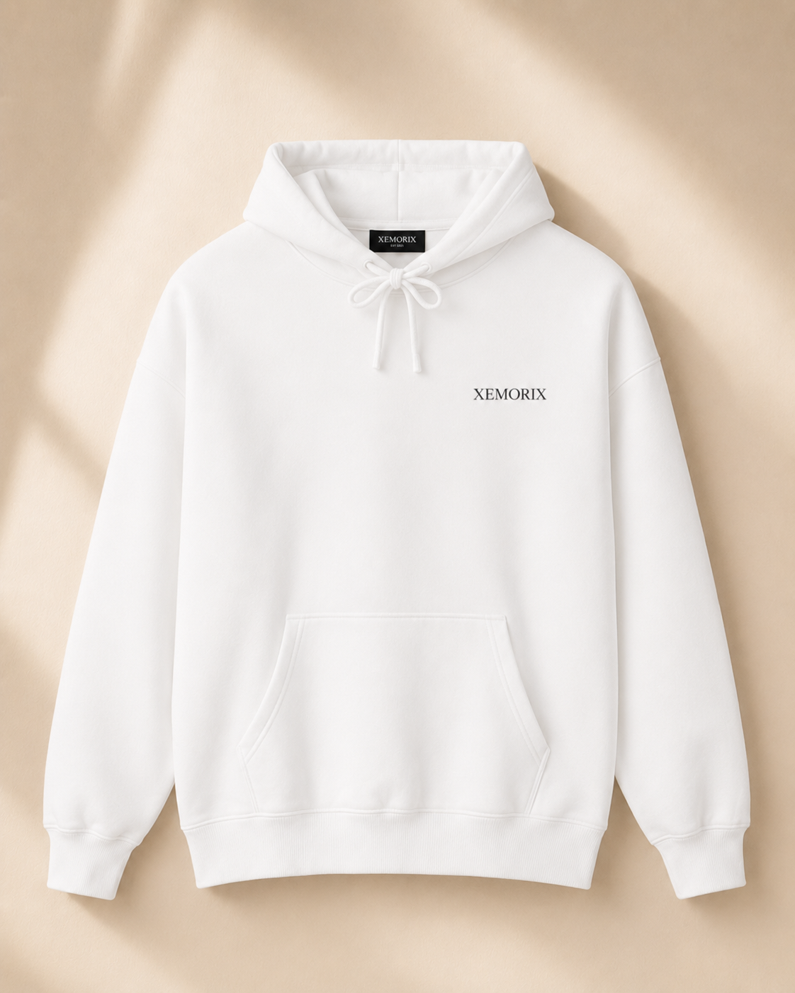 XEMORIX XMRX-076 Signature Minimalist Hoodie — White Edition