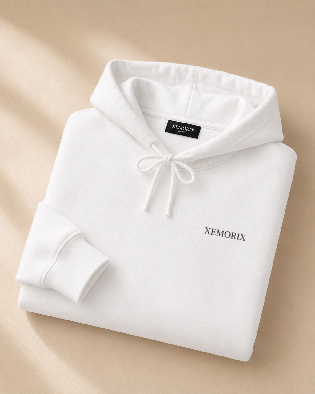 XEMORIX XMRX-076 Signature Minimalist Hoodie — White Edition