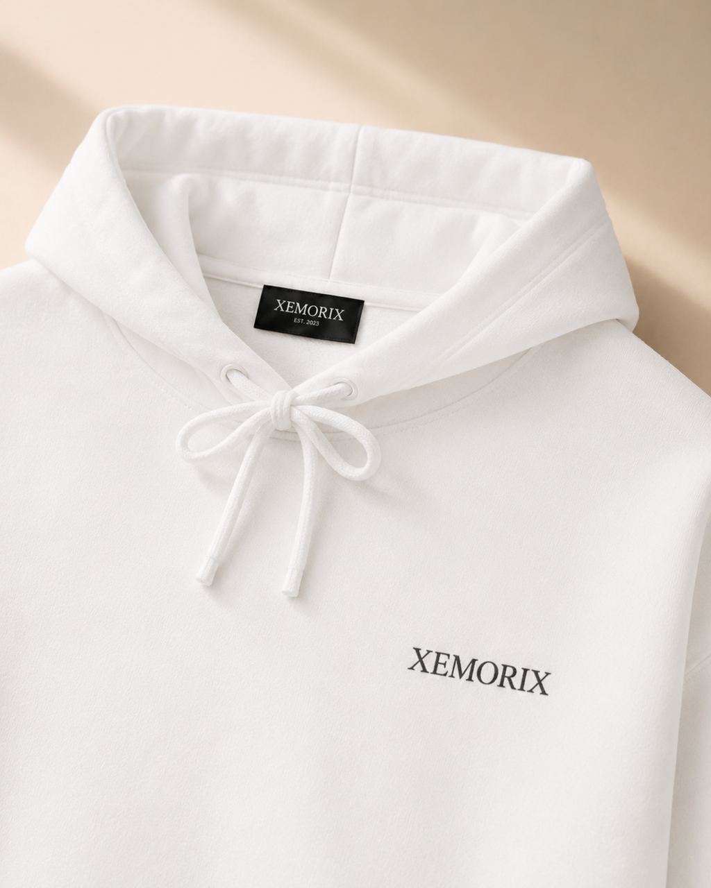 XEMORIX XMRX-076 Signature Minimalist Hoodie — White Edition
