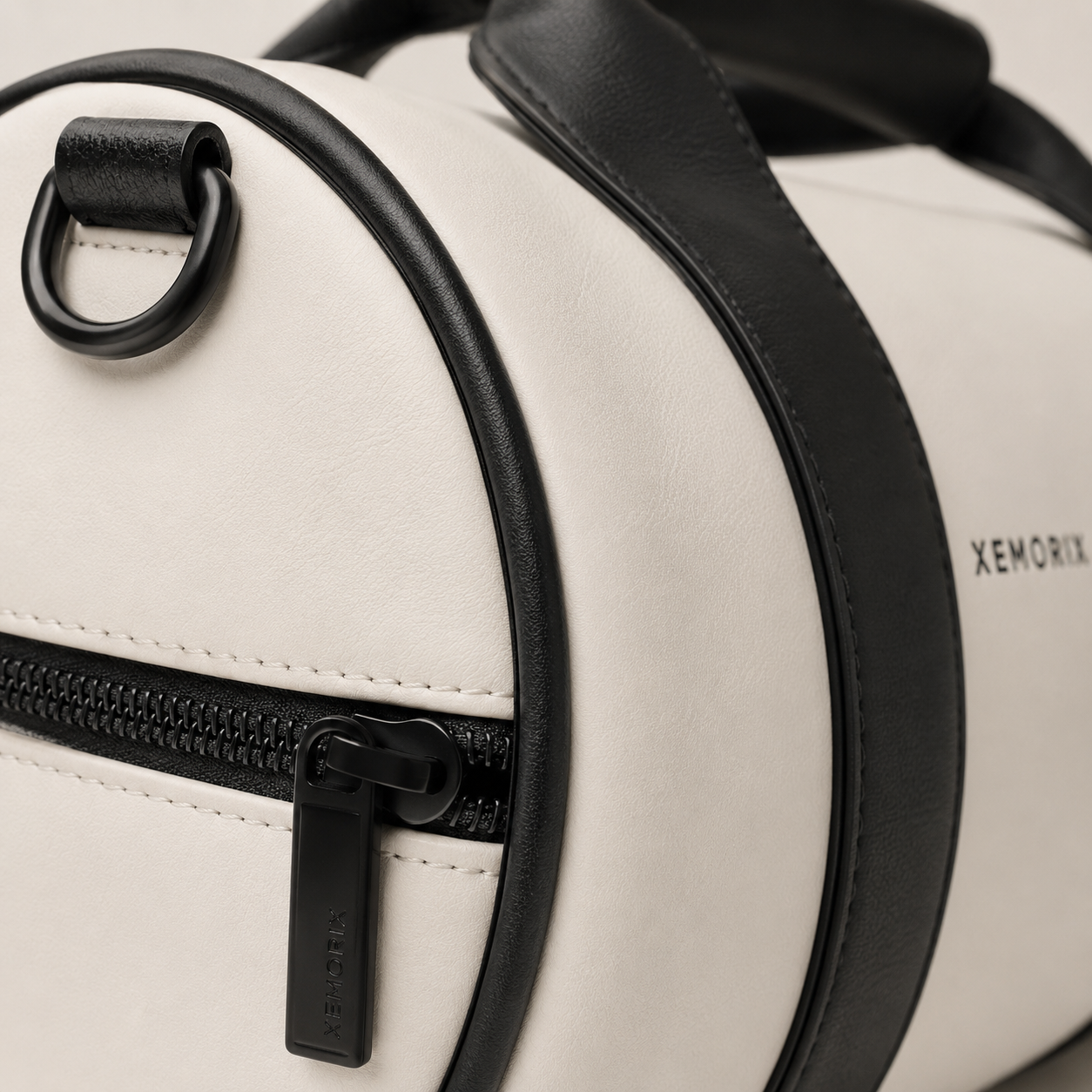 XEMORIX XMRX-026 Signature Duffel Bag — White & Black Travel Duffel
