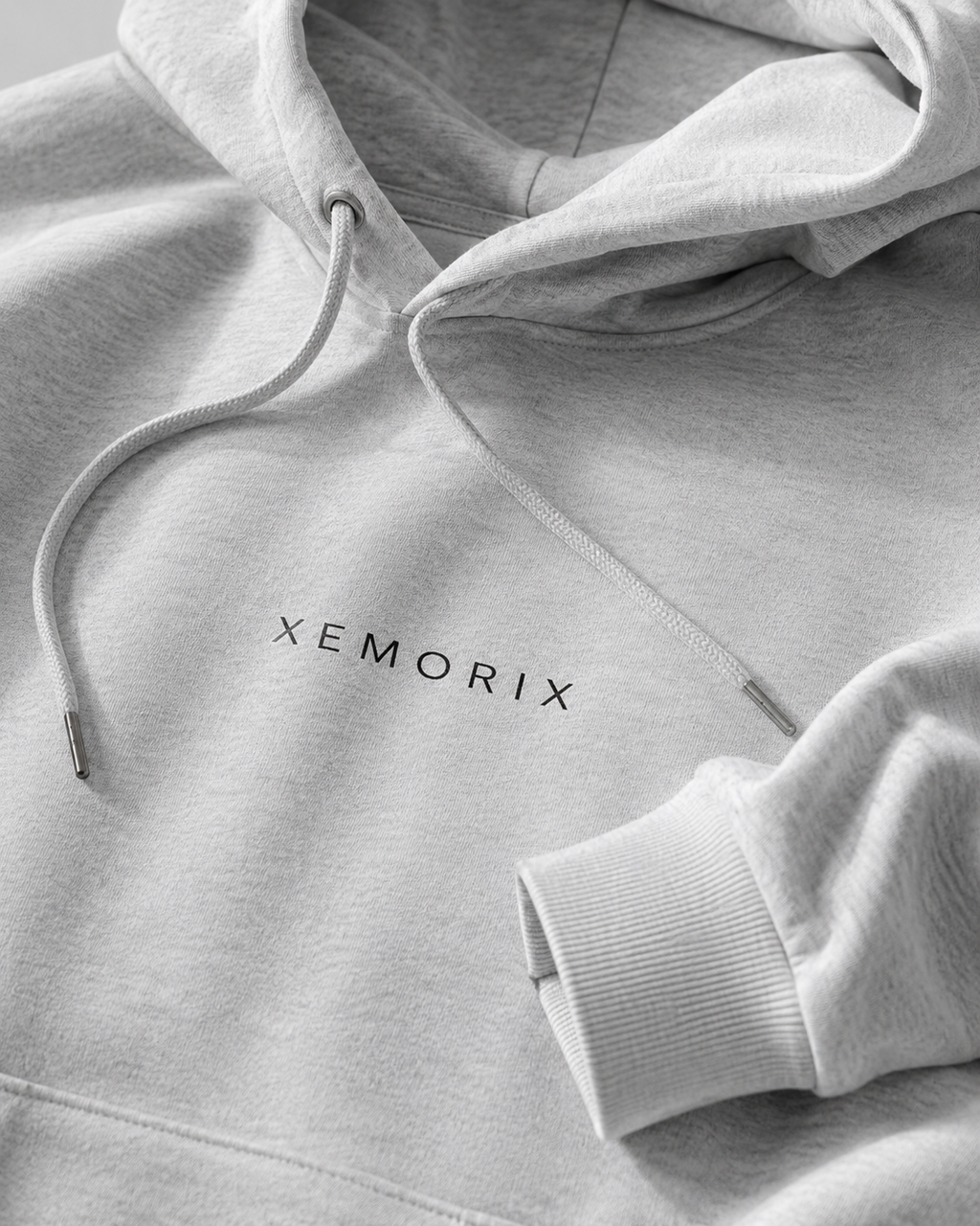 XEMORIX XMRX-007 Simple Monogram Zip Hoodie — Black Edition