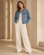 XEMORIX XMRX-078 Essential Signature Women’s Denim Jacket — Classic Light Wash