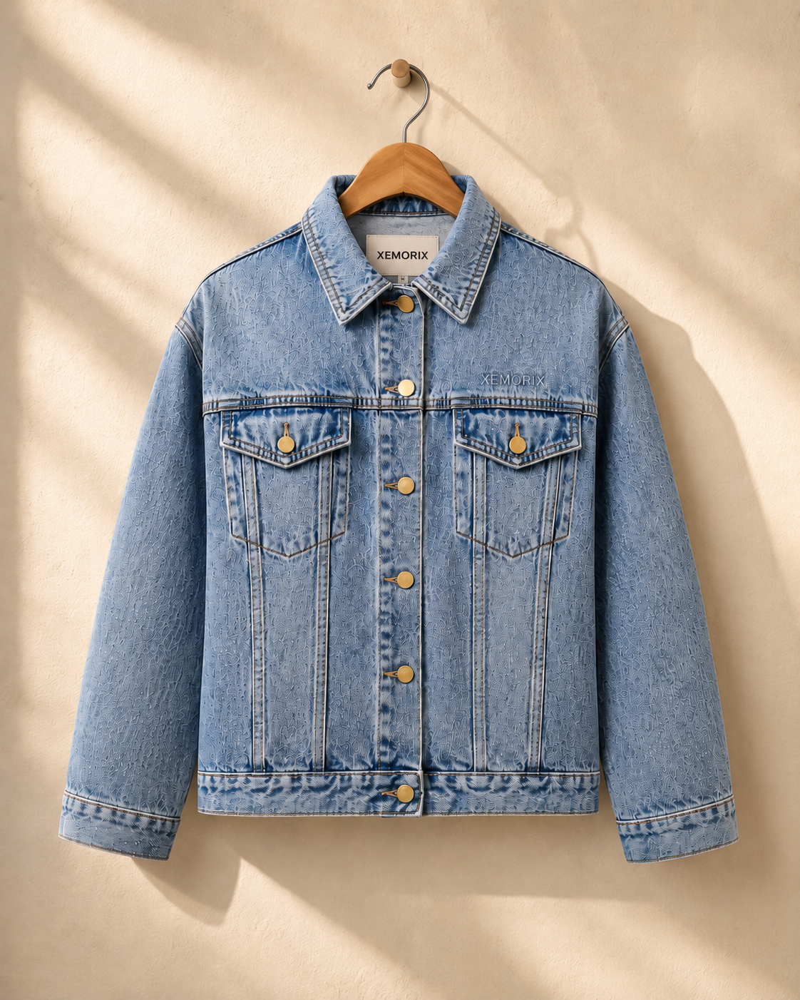 XEMORIX XMRX-078 Essential Signature Women’s Denim Jacket — Classic Light Wash