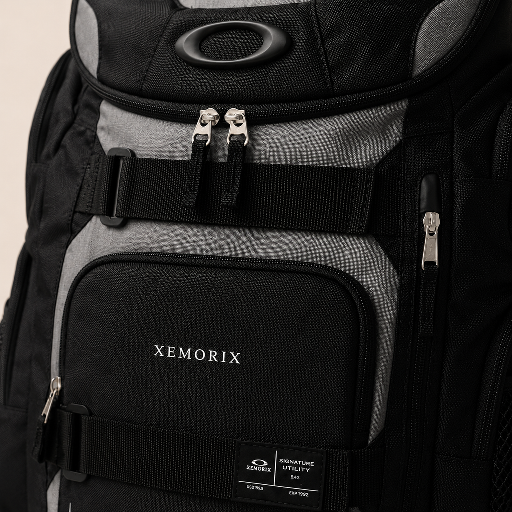 XEMORIX XMRX-038 Signature Enduro 2.0 Backpack —30L Utility Travel Backpack (Black & Gray)