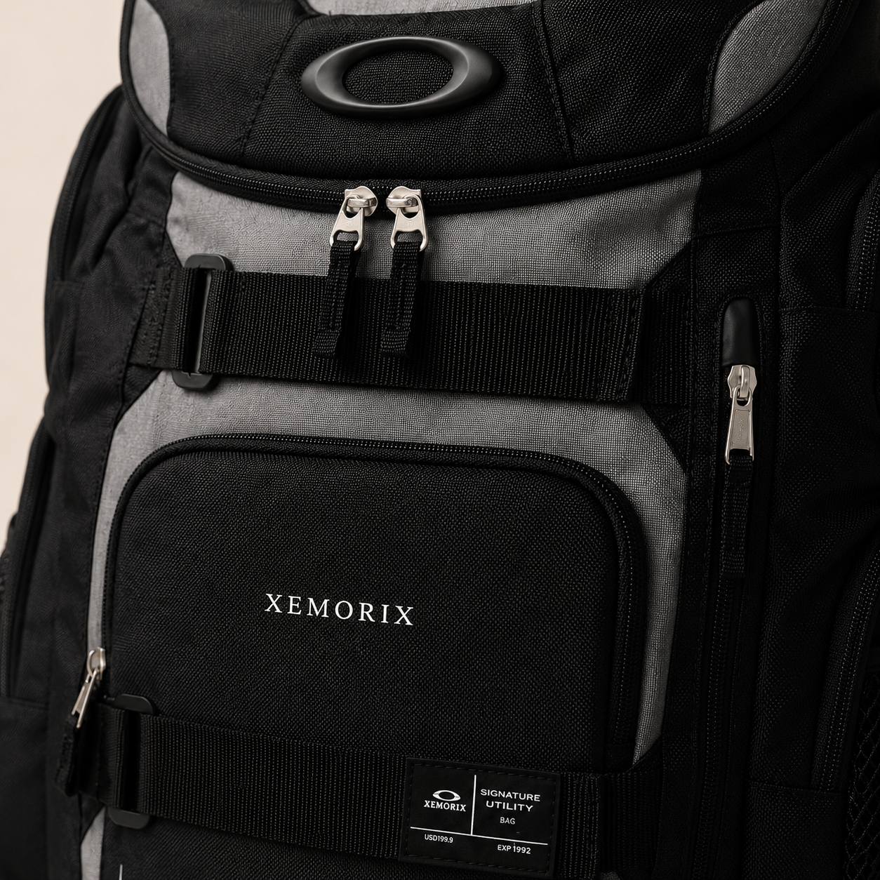 XEMORIX XMRX-038 Signature Enduro 2.0 Backpack —30L Utility Travel Backpack (Black & Gray)