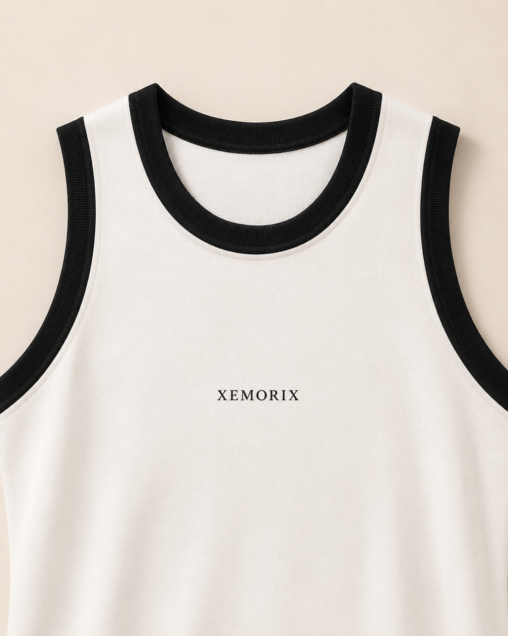 XEMORIX XMRX-050 Essential Crop Tank — White & Black Edition