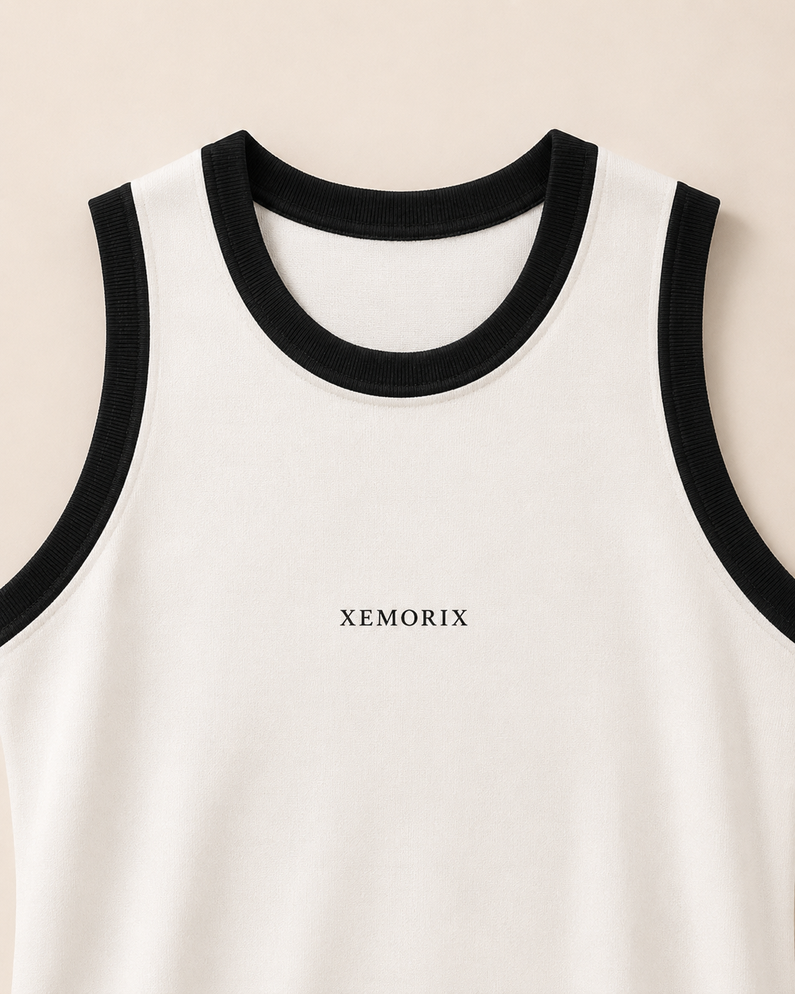 XEMORIX XMRX-050 Essential Crop Tank — White & Black Edition