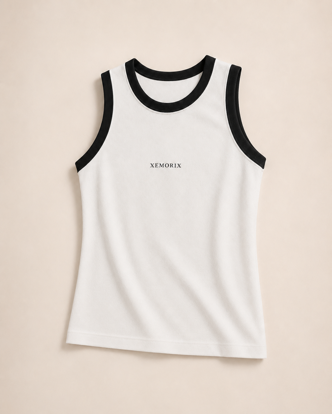 XEMORIX XMRX-050 Essential Crop Tank — White & Black Edition