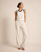 XEMORIX XMRX-050 Essential Crop Tank — White & Black Edition