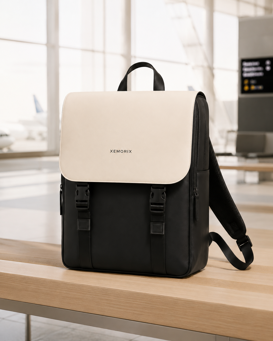 XEMORIX XMRX-028 Signature Backpack — White & Black Travel Backpack