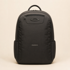 Black XEMORIX luxury backpack with centered logo, minimalist design, and premium urban carry styling.