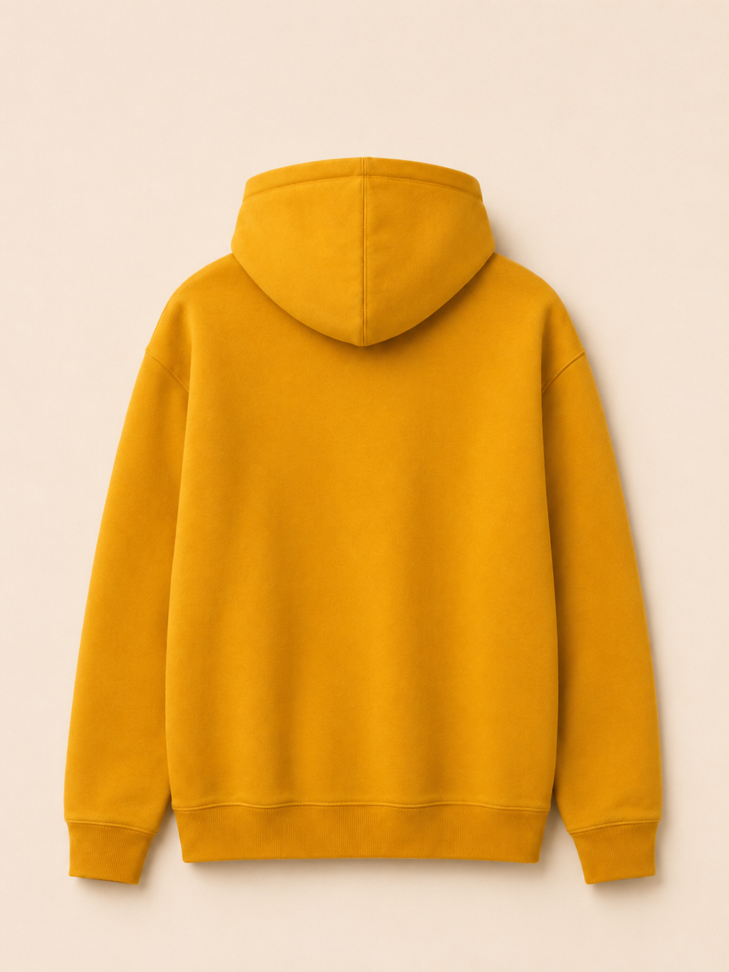 XEMORIX XMRX-012 Signature Hoodie in yellow with clean back design and premium cream background