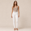 XEMORIX XMRX-099 Signature Leggings in white with centered waistband wordmark