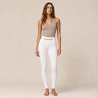 XEMORIX XMRX-099 Signature Leggings in white with centered waistband wordmark