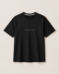 XEMORIX XMRX-014 Signature T-Shirt Black Edition with centered logo on cream background